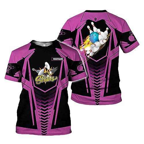 Rivelus Personalized Name Bowling Shirts for Men and Women 3D, Bowling Shirts for Team Bowling, Bowling Shirts Gift - color: Blm29