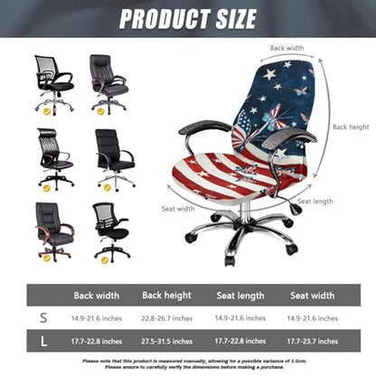 Office Chair Cover America 250, Removable Office Computer Game Chair Slipcovers Stretchy Polyester Covers for Reclining Racing Gaming Gaming Chair - color: America 250, size: Small