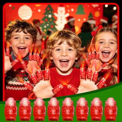 100pcs Red Finger Lights Bulk, Glow in the Dark Christmas Party Favors, LED Finger Flashlights for Holiday Goodie Bag Stuffers, Trick or Treats Christmas Carnival Concert Accessories - style: Red-100