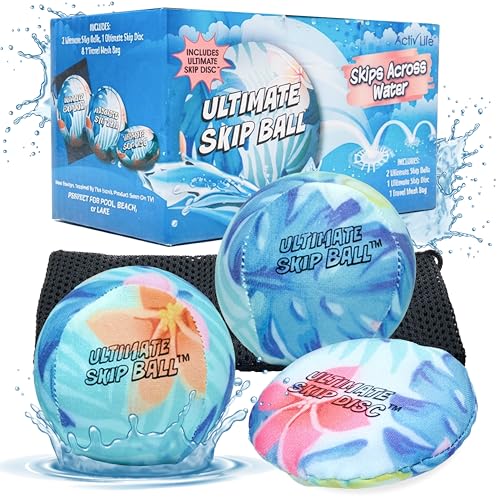 Activ Life The Ultimate Water Skip Balls, Water Bouncing Ball for Swimming Pool, Beach Toys for Friends, Family, Kids and Adults - style: Tropical