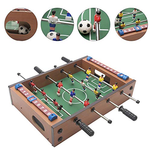 Tabletop Foosball Set, 14 inch Mini Foosball Table with 2 Balls and Manual Sliders Score Keeper, Self Assembly Indoor Outdoor Table Soccer Game for Game Rooms Parties Family Night