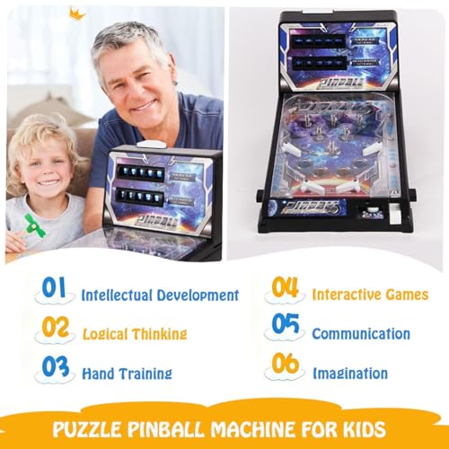 Portable Pinball Machine Toy, Compact Electronic Ball Shooting Game with Scorekeeper, Ideal Mini Arcade Pinball Machine for Travel Parties