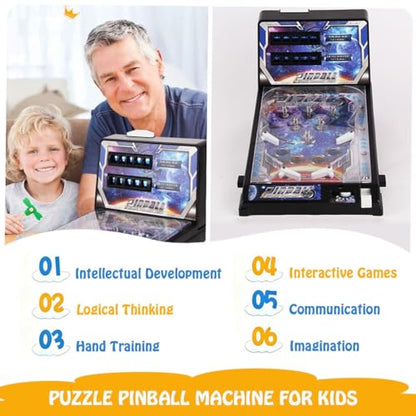 Portable Pinball Machine Toy, Compact Electronic Ball Shooting Game with Scorekeeper, Ideal Mini Arcade Pinball Machine for Travel Parties