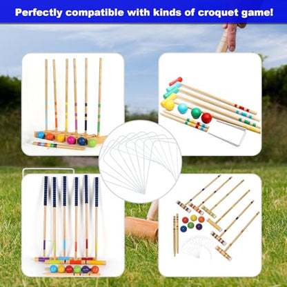 OUTOSS-Croquet Wickets, Set of 9 Pcs,White Plastic Coating | Wicket Replacement for Croquet Game, White Plastic Coating,6*9 Inches,Wire Thickness 3mm