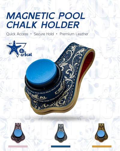 CRICAL Portable Magnetic Pool Chalk Holder Square Chalk Cube Holder Billiard Cue Accessory Gift Idea - color: CL-Chalk Holder Dark Blue White-Chalk