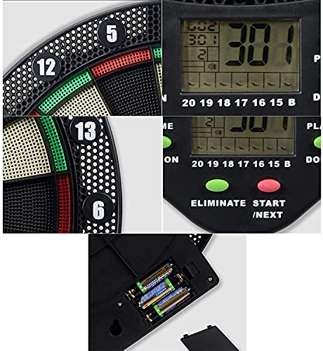 Electronic Dart Board, Electronic Soft Tip Dart Board, Electronic Dartboard Game Set, 18 Games 159 Variations, Dart Target with LCD Scoring Screen, 6 Soft Darts