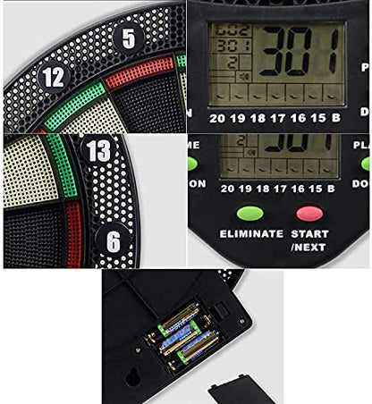 Electronic Dart Board, Electronic Soft Tip Dart Board, Electronic Dartboard Game Set, 18 Games 159 Variations, Dart Target with LCD Scoring Screen, 6 Soft Darts