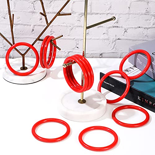 Meooeck 48 Pieces Bottle Ring Toss 2.9 Inch Plastic Carnival Ring Toss Games Party Favor for Adult Garden Backyard Outdoor Games and DlY Craft Rings