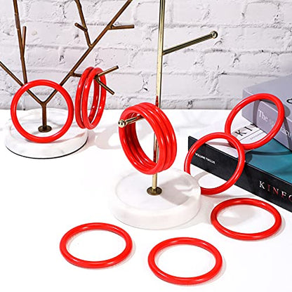 Meooeck 48 Pieces Bottle Ring Toss 2.9 Inch Plastic Carnival Ring Toss Games Party Favor for Adult Garden Backyard Outdoor Games and DlY Craft Rings