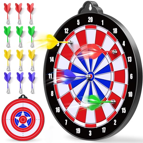 Magnetic Dart Board for Kids Indoor Outdoor Kids Games and Party Games, Christmas Birthday Gifts Toys for Boys Age 3-12 - style: Blue