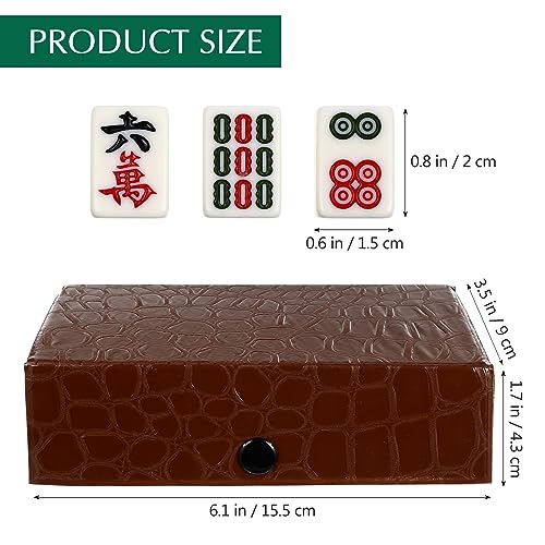 Homoyoyo Chinese Portable Mini Mahjong Tile Set Mini Mahjong Set 146 Tiles - Portable Travel Game with Case, 0.8 Inch Heavy Melamine for Camping Party Family Gathering, Traditional Chinese Version