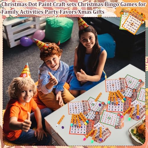 Eersida 192 Pack Bingo Game Cards and 0.4 oz Dot Daubers Set Includes 144 Bingo Cards and 48 Dot Markers Game Supplies Set for Gifts Party Favor Supplies Family Casino Play Night(Thanksgiving) - style: Thanksgiving