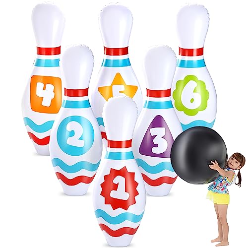 JOYIN Giant Inflatable Bowling Set for Kids and Adults, Christmas Birthday Party Games, Kids Education Motor Skills Toys - style: Educational Bowling