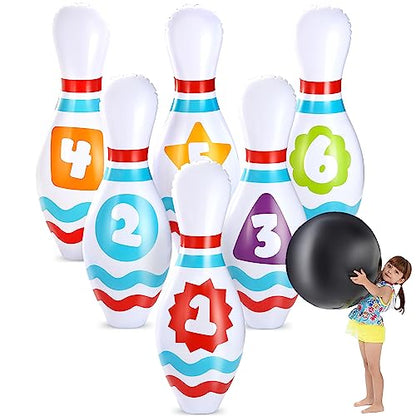 JOYIN Giant Inflatable Bowling Set for Kids and Adults, Christmas Birthday Party Games, Kids Education Motor Skills Toys - style: Educational Bowling