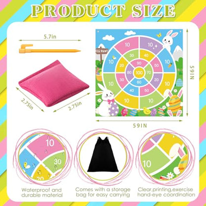 Arrowbash Giant Easter Bean Bag Toss Game 4.9ft Large Festival Outdoor Lawn Yard Camping Field Day Games for Family Backyard Halloween Fall Thanksgiving Valentine Easter Carnival Party Gift - style: Easter