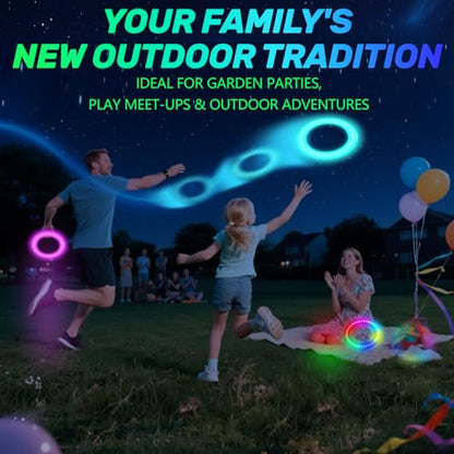 Dilabnba Flying Ring Disc Toy LED Light Beach Backyard Camping Sports Play Soft Discs Outdoor Tossing Toy Christmas Birthday Gift for Teens Boys Kids Adults, Lost Mode, 9.8''/200g - style: Set2