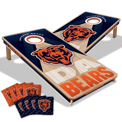 YouTheFan NFL 2' x 4' Slogan Series Professional Wood Cornhole Game with Logo Bags - color: Chicago Bears