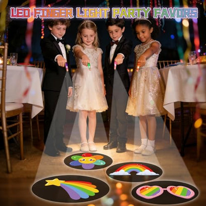 36 Pack Rainbow Party Favors LED Finger Lights, Pride Month Gifts Colorful Party Supplies, Goodie Bag Stuffers Classroom Treasure Box Prizes for Boys Girls - style: Rainbow