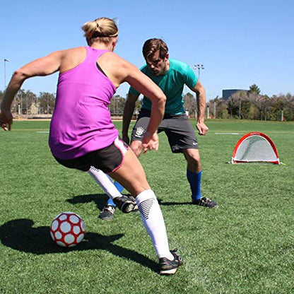GoSports Portable Pop-Up Soccer Goals for Backyard - Kids & Adults - Set of Two Nets with Agility Training Cones and Carrying Case - size: 2.5 ft Round
