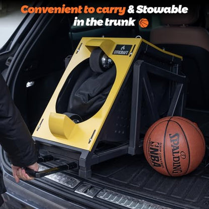 Efficraft Automatic Basketball Shooting Machine, Dual - Power Rechargeable/Plug - in Shooting Trainer, 2-in-1 Electric Basketball Rebounder Machine