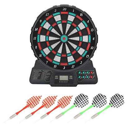 Electronic Dartboard, JH489 Soft Tip Darts Game with Multiple Scoring Options (Batteries Not Included)