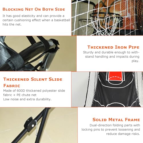 Dual Shot Arcade Basketball Game, 8 Modes Arcade Basketball Game with LED Electronic Scorer Timer Foldable Double Shootout Game 5 Balls for All Players Home Playground Game Halls