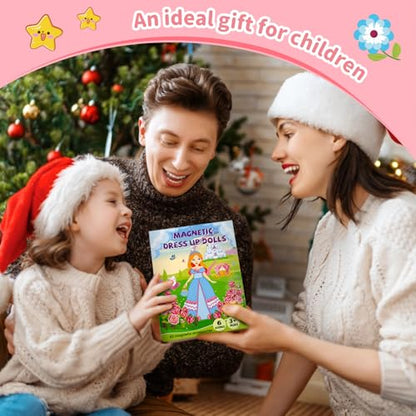 Magnetic Dress Up Dolls for Girls,Princess Mermaid Fairy Ballerina Magnet Dolls Dress Up Kits,Car Road Trip Airplane Activity Travel Games Toys Birthday Gift for Girls Ages 3 4 5 6 7