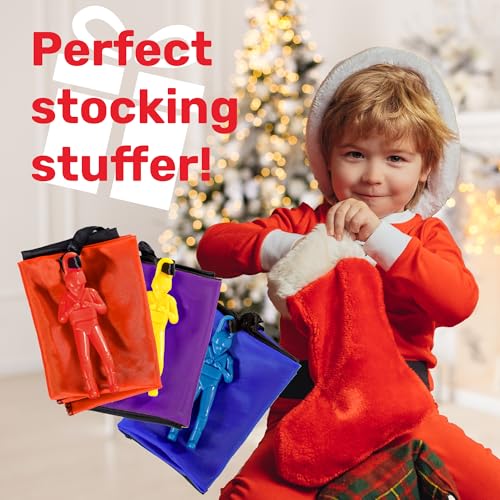 NUTTY TOYS Parachute Toys for Kids - Tangle Free Outdoor Flying Parachute Men, Top Indoor & Outside, 3 4 5 6 7 8 9 10 11 12 Year Old, Best Christmas Stocking Stuffers Idea 2026 Unique Boy & Girl Gifts - style: Indigo Blue