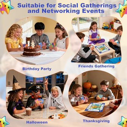 Card Board Game for Kids, Adult Card Games for Families, Interactive Double Sided Board 290 Cards 2+ Players Fun Cards for Game Night Party Travel Games for Kids Ages 6+