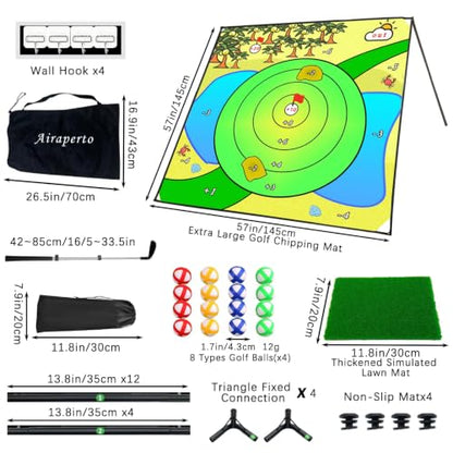 Golf Chipping Outdoor Game Set,Portable Battle Chipping Mat,Indoor Outdoor Sticky Golf for Adults and Junior Golfer Training Practise,Friends Family Yard Target Game