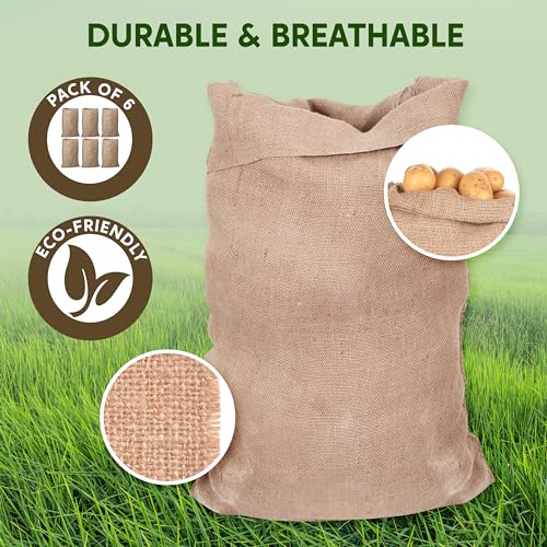 JOYIN 6 Pack Large Burlap Potato Sack Race Bags, 39" x 25" Potato Sacks Racing Bags for Kids & Adults,Outdoor Play, Family Reunion, Outdoor Picnic Party, Outside Yard Lawn Easter Games Carnival