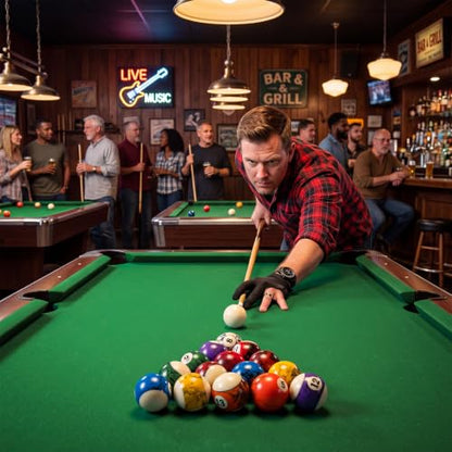 Outus Pool Table Ball Set with Accessories, 16 Billiard Balls 2-1/4" Regulation Set with Triangle & Diamond Rack, Chalk, Gloves & Towel, Spot Stickers, Starter Kit for Game Room & Bar - style: Marble Dark