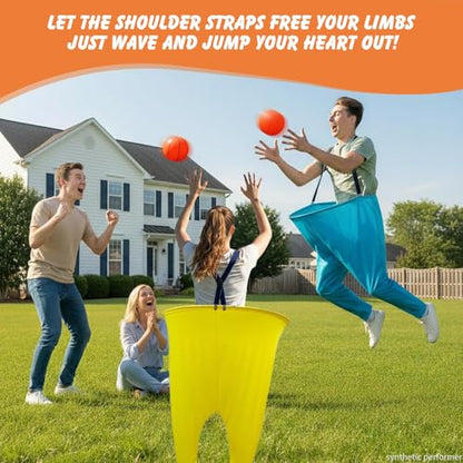 Granny Pants Yard Game Set for Adults - with Thickened Upgraded Bouncy Balls, Straps & Game Manual, Fun Outdoor Party Games for Family Backyard Gatherings（2pcs/4pcs） - size: 4PCS