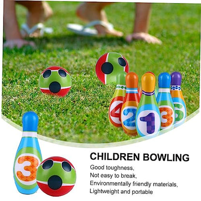 Mini PU Solid Bowling Pins Balls for Indoor Outdoor Play Sports for Interaction and Beginner Bowling Training