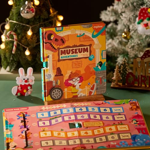 Mideer 6-in-1 Magnetic Travel Games for Kids Ages 3-8, Portable Board Game Book Set - Snakes Ladders, Ludo & More, Travel Essentials for Road Trip Airplane Camping, Educational Toys, Idea