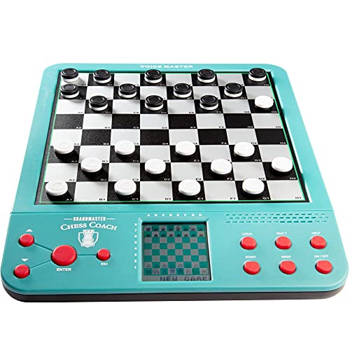 Electronic Chess Set for Kids & Adults- Grandmaster Game w Smart Computer Teaching Coach, 100 Preset Lessons Beginner to Expert - 12 Modes, 30 Skill Levels, Why? Button, + 8 Bonus Games Inc Checkers