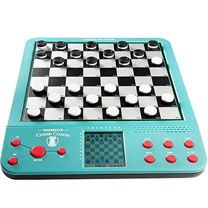 Electronic Chess Set for Kids & Adults- Grandmaster Game w Smart Computer Teaching Coach, 100 Preset Lessons Beginner to Expert - 12 Modes, 30 Skill Levels, Why? Button, + 8 Bonus Games Inc Checkers