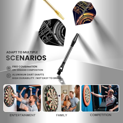 12Pcs Soft Tip Darts, 18 Gram Plastic Tip Dart Sets with 4 Color Aluminum Shafts 8 Style Flights, Replace the Dart Head, Ideal for Beginners & Pros Home/Bar/Competition