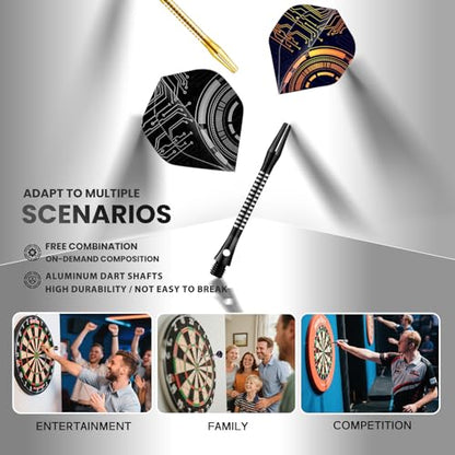 12Pcs Soft Tip Darts, 18 Gram Plastic Tip Dart Sets with 4 Color Aluminum Shafts 8 Style Flights, Replace the Dart Head, Ideal for Beginners & Pros Home/Bar/Competition