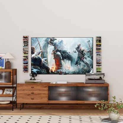 Video Game Wall Mount Organizer, 4 Piece Set, 72 Disc Capacity, Multi-Size Slots for PS5/PS4/Xbox/Switch Games, Black (4)