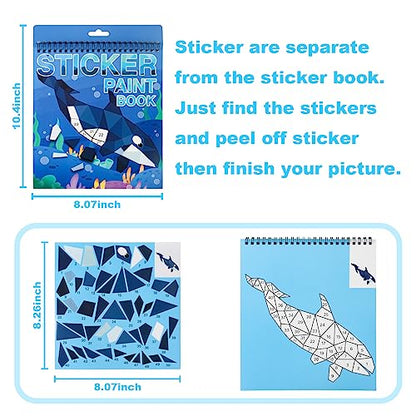 AEAHALY Crafts for Kids Ages 4-8 Paint by Sticker, Reusable Sticker Book for Kids Boys and Girls Birthday Gifts Party Favor (Style3-3P) - style: Style3-3P