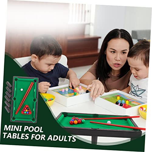 Outanaya 1set Mini Pool Table Boys and Girls Tabletop Billiard Game for Includes Cues and Accessories Fun Interactive Toy for Family and Friends
