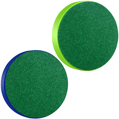 ONE250 Air Hockey Pushers and Red Air Hockey Pucks, Goal Handles Paddles Replacement Accessories for Game Tables (4 Striker, 4 Puck Pack) - color: Blue & Green