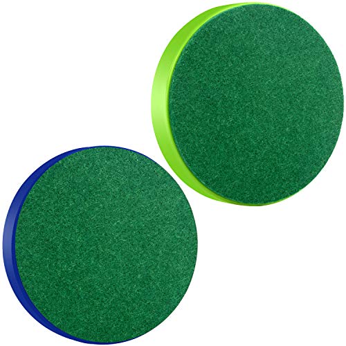 ONE250 Air Hockey Pushers and Red Air Hockey Pucks, Goal Handles Paddles Replacement Accessories for Game Tables (4 Striker, 4 Puck Pack) - color: Blue & Green