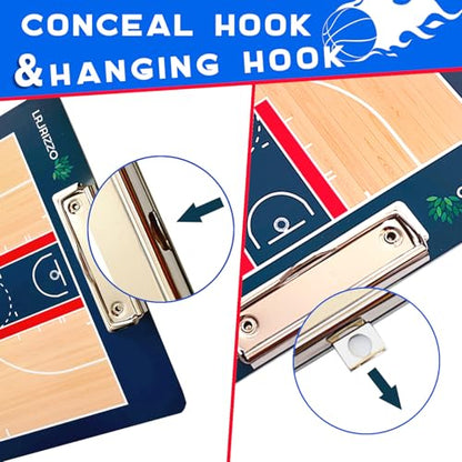 Basketball Dry Erase Coaches Clipboard, Basketball Clipboard for Coaches Double-Sided Basketball White Board for Coaches Writable and Erasable Basketball Dry Erase Board for Coaches Gift - style: Basketball