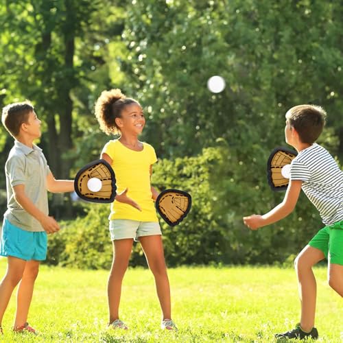 Toss and Catching Ball Game Outdoor Beach Toys for Kids Sticky Toddler Baseball Training Glove Beginner Kids Baseball Training Glove & Catching Ball Toys for 3 4 5 6 7 8 9 10 Year Old Boys Girls