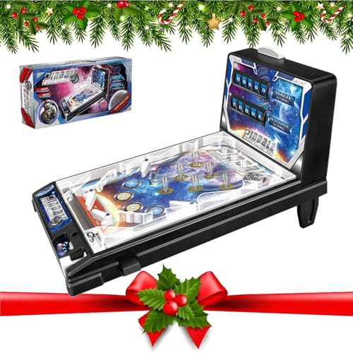 Classic Retro Pinball Machine Game, Mini Electronic Arcade Toy with Scorekeeper, Fun Tabletop Puzzle Pinball Game for All Ages, Christmas Party Gift