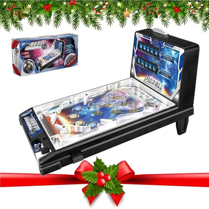 Classic Retro Pinball Machine Game, Mini Electronic Arcade Toy with Scorekeeper, Fun Tabletop Puzzle Pinball Game for All Ages, Christmas Party Gift