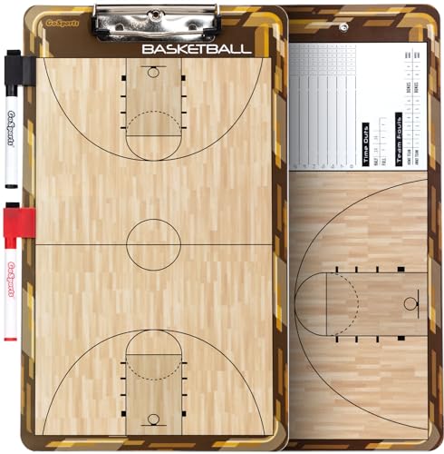 GoSports Premium Dry Erase Coaches Clipboards – Basketball, Baseball, Football, Soccer, Hockey, Volleyball, Lacrosse - color: Basketball