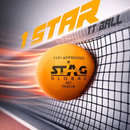 STAG Unisex-Youth One Star Plastic Table Tennis Ball
